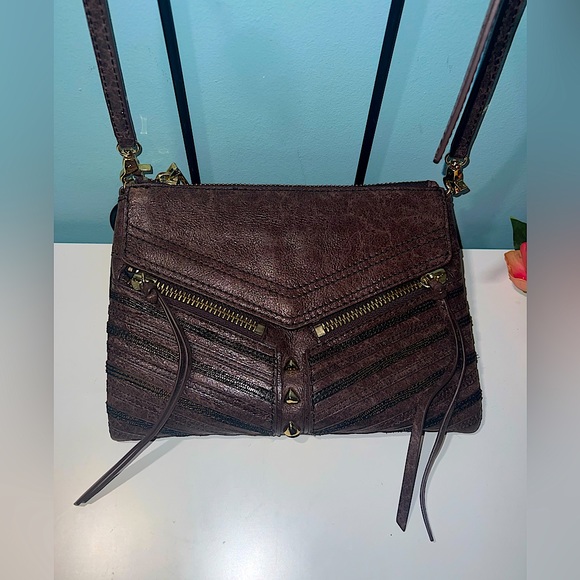 ‼️New Botkier New York Distressed Leather Brown Crossbody - Picture 1 of 10